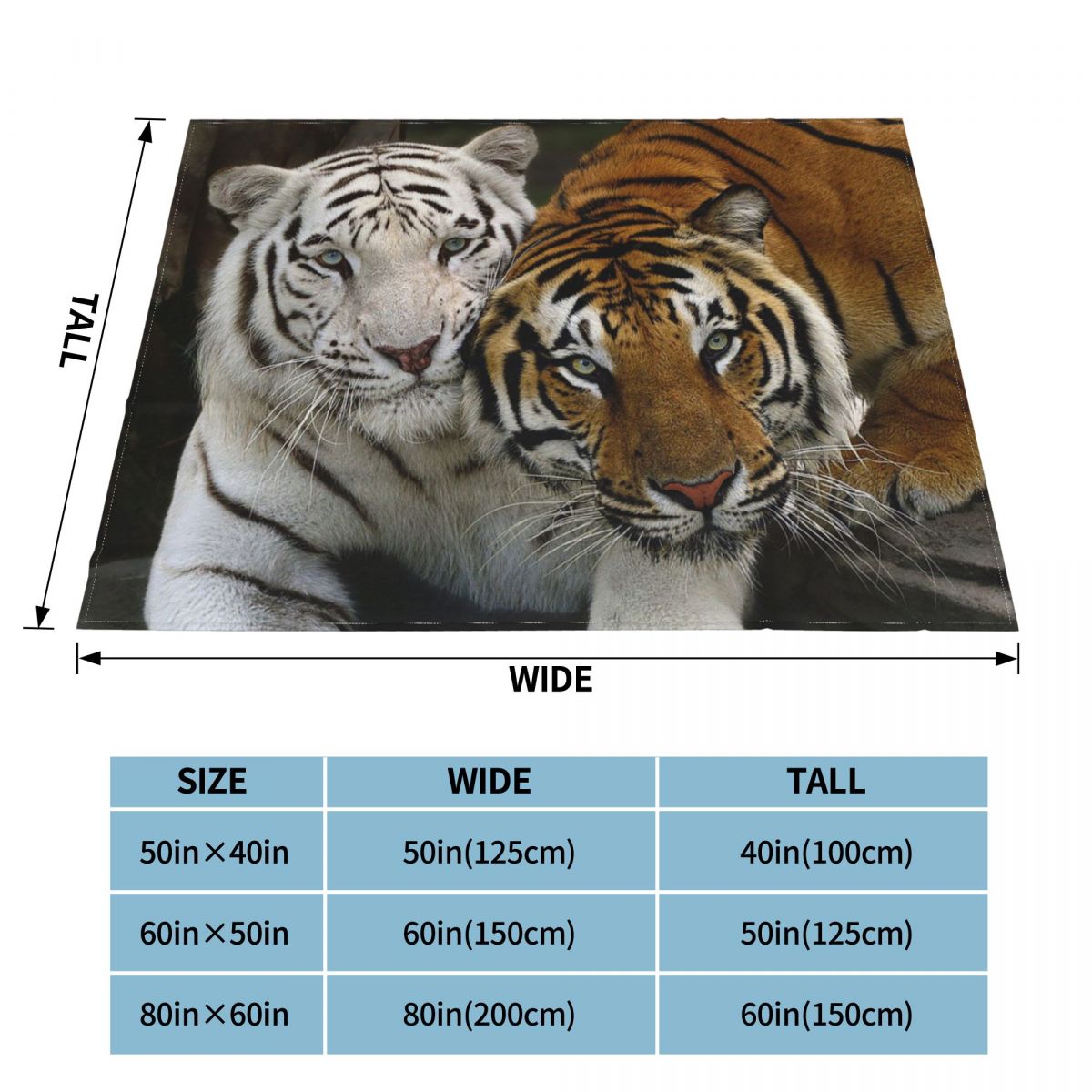 Bengal Tiger Blanket Animal Lovers Flannel Awesome Breathable Throw Blankets for Bedding Lounge All Season alx