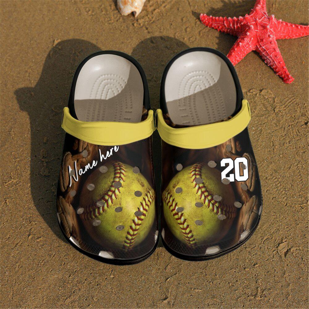 Softball Personalized Clog, Custom Name, Text, Color, Number Fashion Style For Women, Men, Kid, Print 3D P7