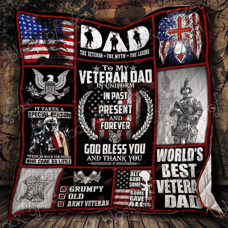 A BC-My Veteran Dad Thank You Quilt Blanket – TT0906