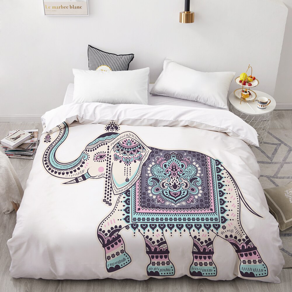 3D Duvet Cover,//Blanket Case Queen/King,Mandala Elephant Bedding Custom Size/220×240/200×200,