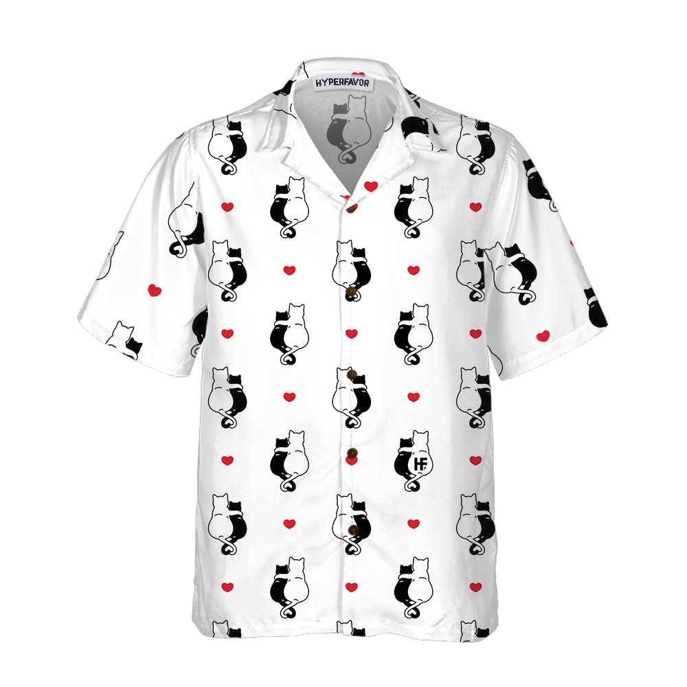 Valentine Heart Kitten Hawaii Day Shirt For Gift Ideas Ha6662