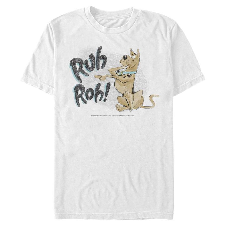 Scooby Doo Men’s Ruh Roh Pointing  T Shirt