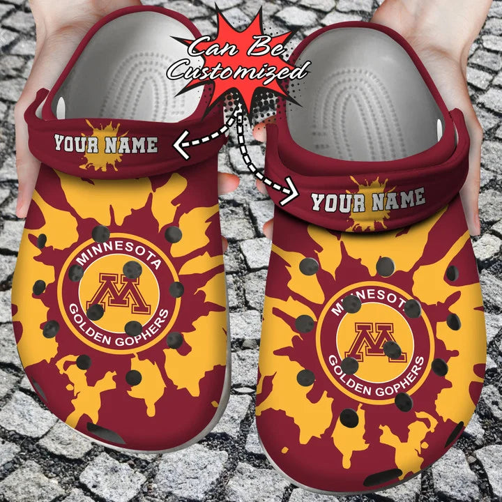 Sport Crocss – Personalized Minnesota Golden Gophers University Team Colors Splash Clog Shoes