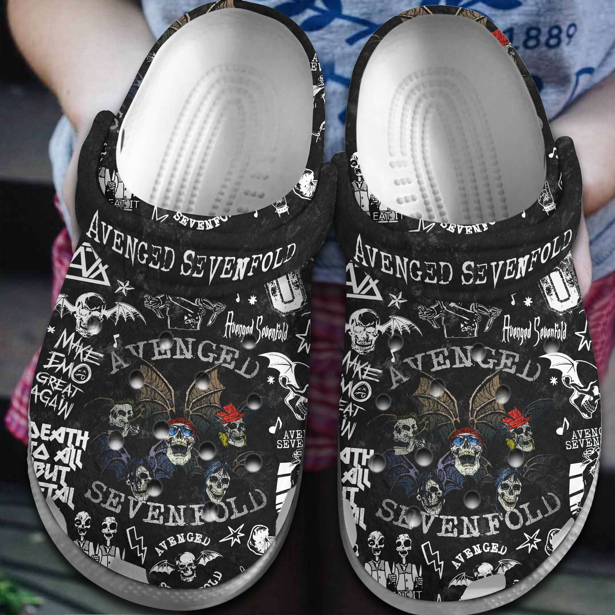 Avenged Sevenfold Music Band Crocs Crocband Clogs Shoes Comfortable For Men Women and Kids 3