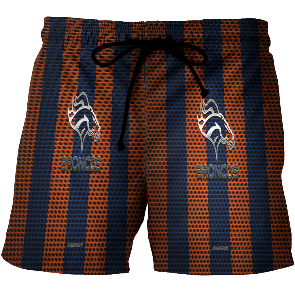 Denver Broncos Emblem V38 3D All Over Print Summer Beach Hawaiian Short