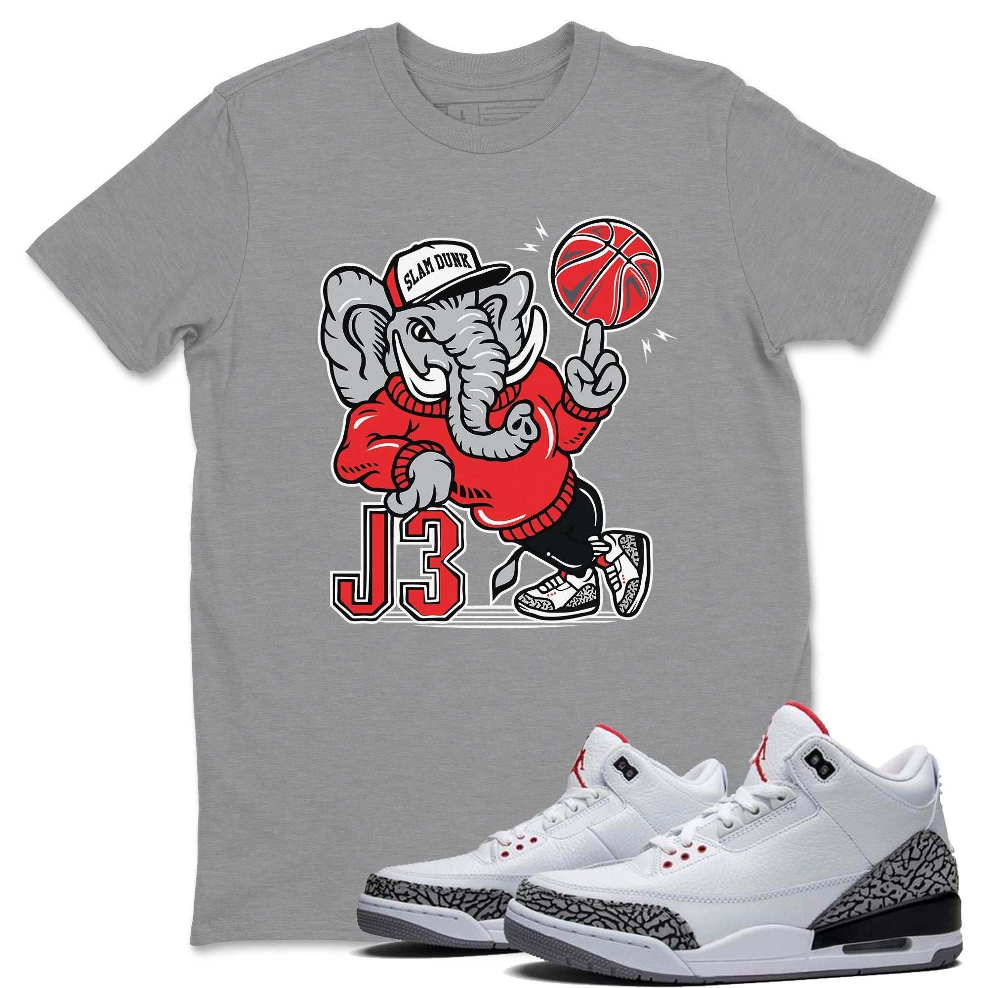 Aj3 Elephant Heather Grey T-Shirt – Air Jordan 3 White Cement