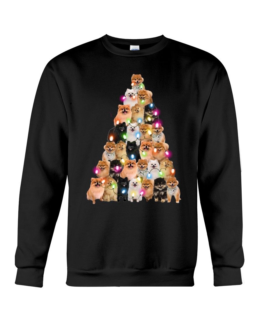 Pomeranian Paws Tree Crewneck Sweatshirt