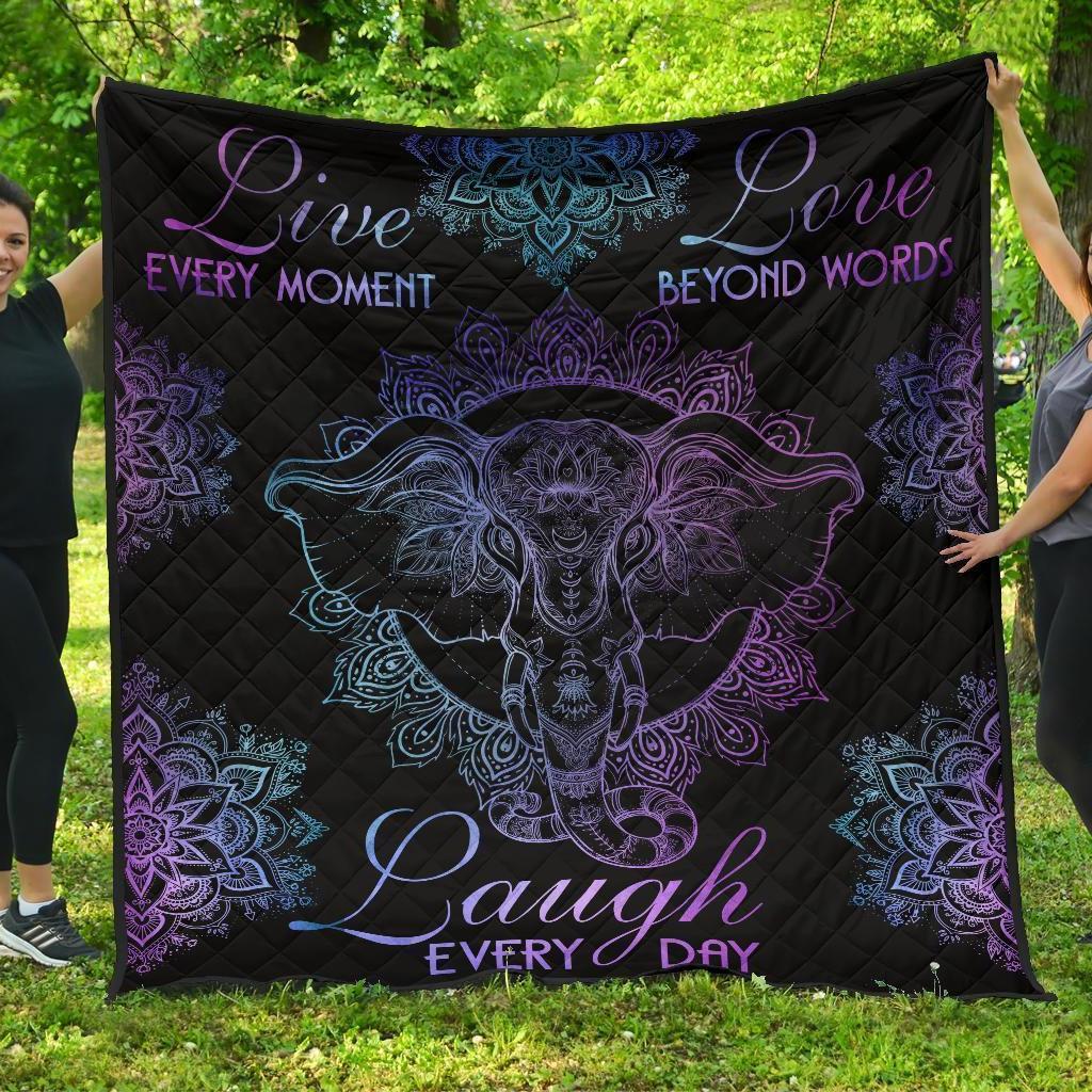 Live Love Laugh Elephant Yoga Gift Fleece Blanket – Quilt Blanket Fleece Blanket, Blanket Sofa Bed, 3D Blanket