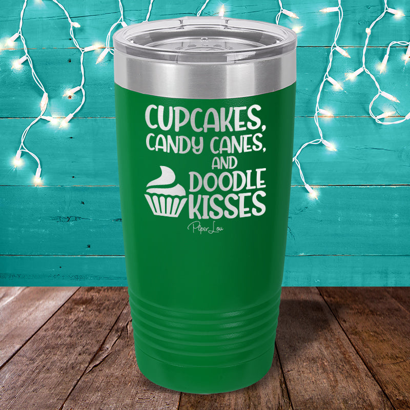 Cupcakes, Candy Canes and Doodle Kisses Laser Etched Tumbler