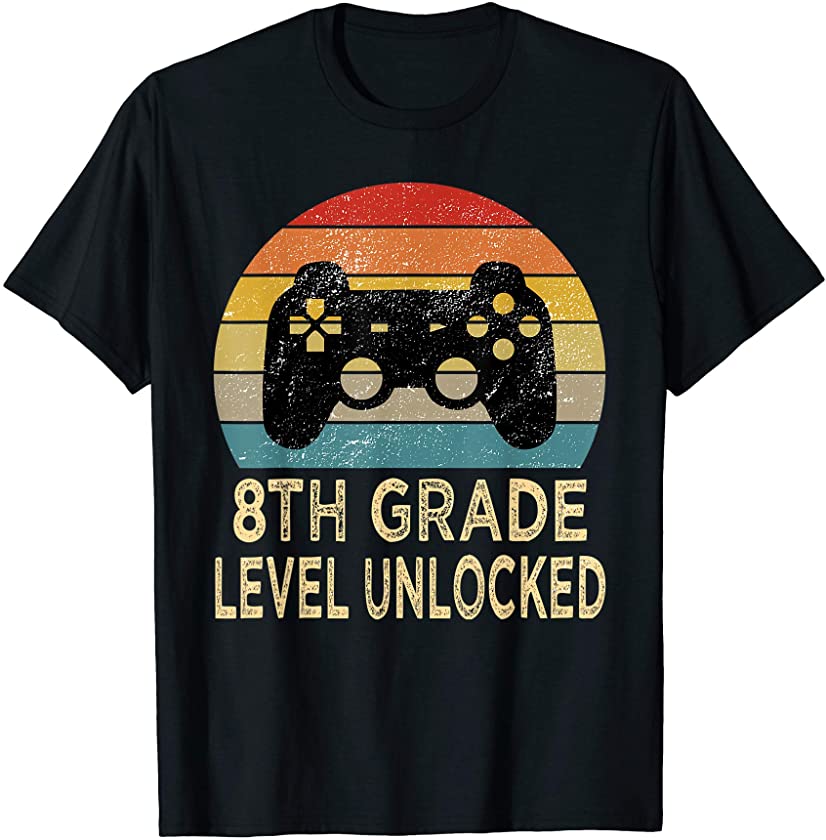 8th Grade Level Unlocked Video Gamer Back To School Vintage T-Shirt