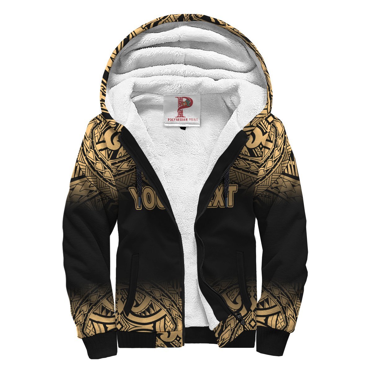 American Samoa Personalised Custom Polynesian Sherpa Hoodie – Fog Gold – BN39