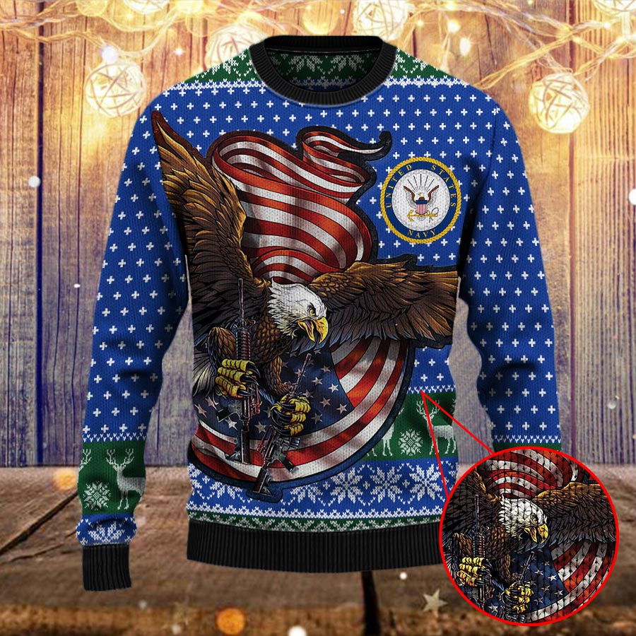 Armed Forces Usn Navy Military Vva Vietnam Veterans Day Gift For Father Dad Christmas Ugly Sweater