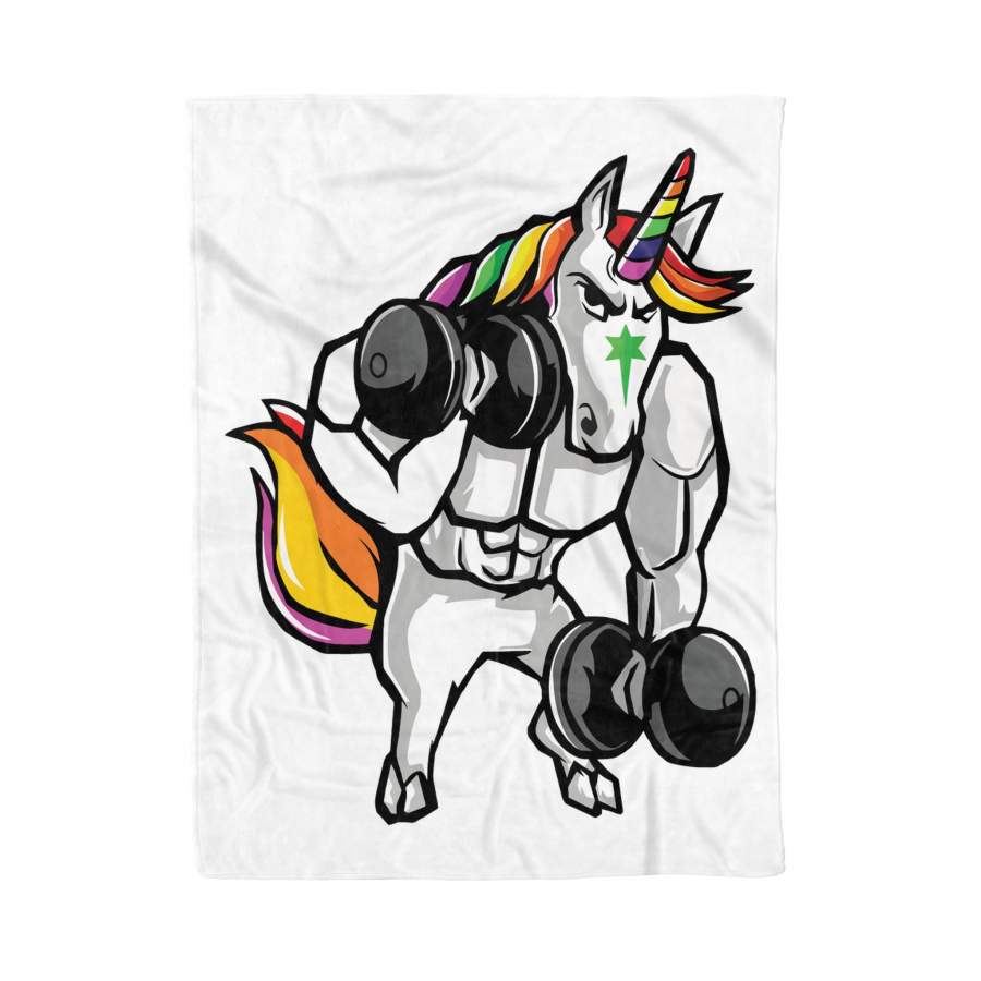 Weightlifting Fitness Unicorn – Fleece Blanket