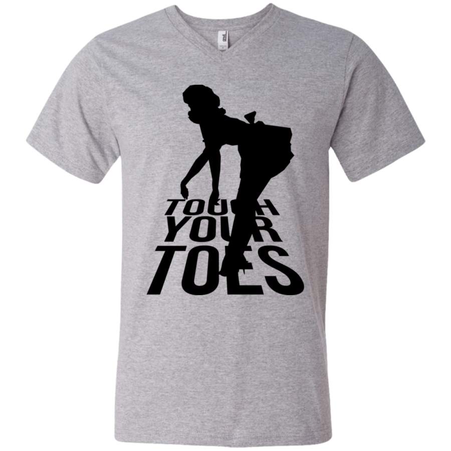 Touch Your Toes Vintage Girl Men’s V-Neck T-Shirt