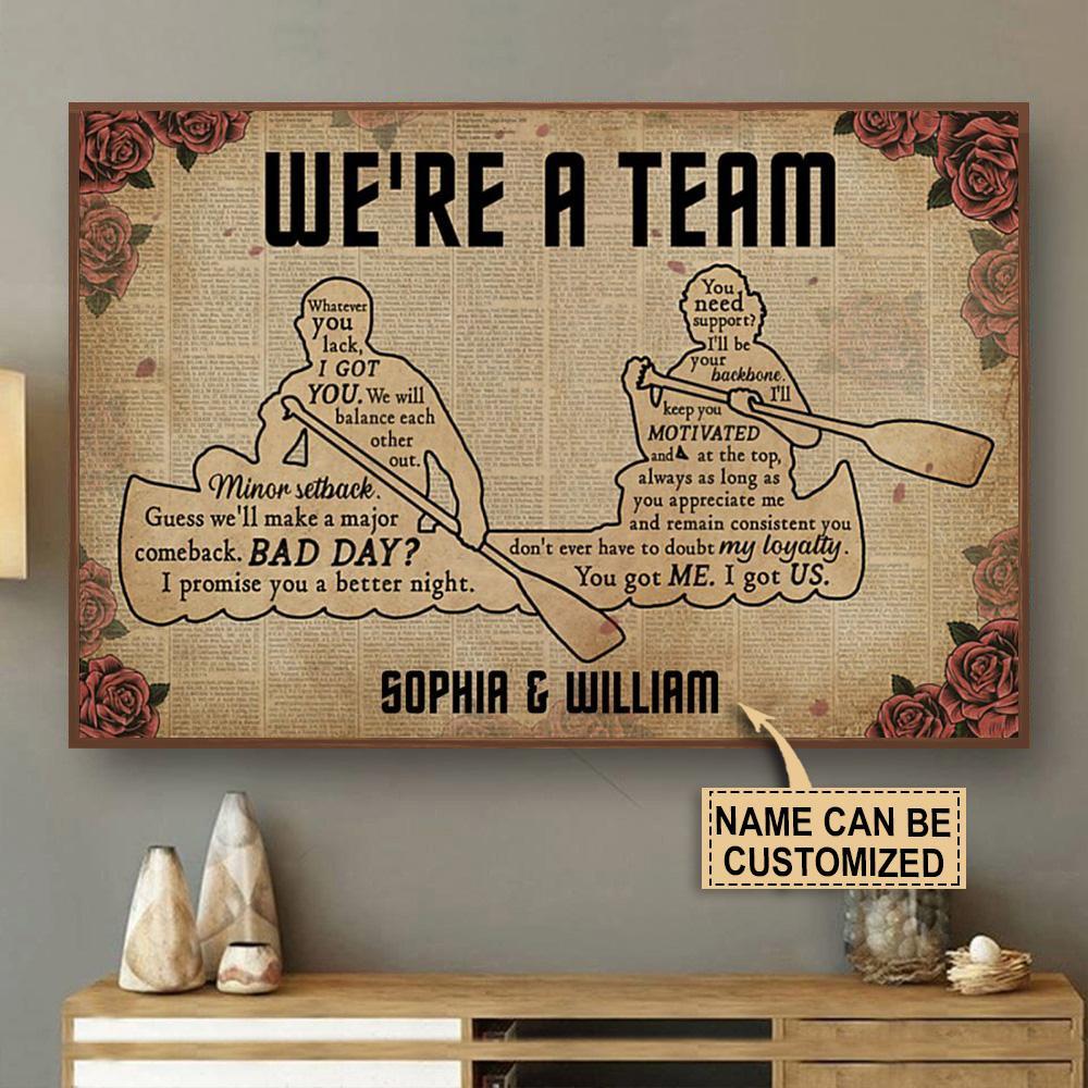 Aeticon Gifts Personalized Canoeing Were A Team Canvas Mom Dad Gift Home Decor