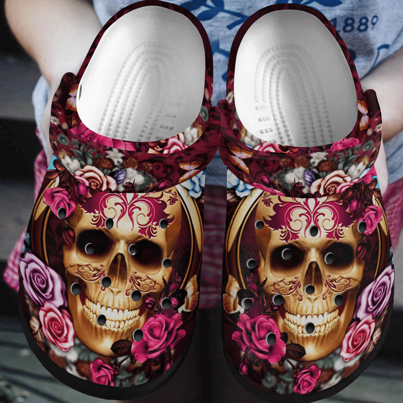 Skull Personalized Clog, Custom Name, Text, Color, Number Fashion Style For Women, Men, Kid, Print 3D Mysterious Skull