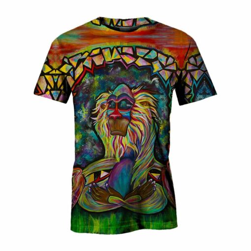 Hippie Fashion Stylish Monkey Oil Painting 3D All Over Printed Shirts For Men And Women, Gift For Hippie Lover, Hippie Soul