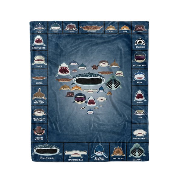 Shark Lovers 1 Blanket – Fleece Blanket – Gift For Shark Lovers