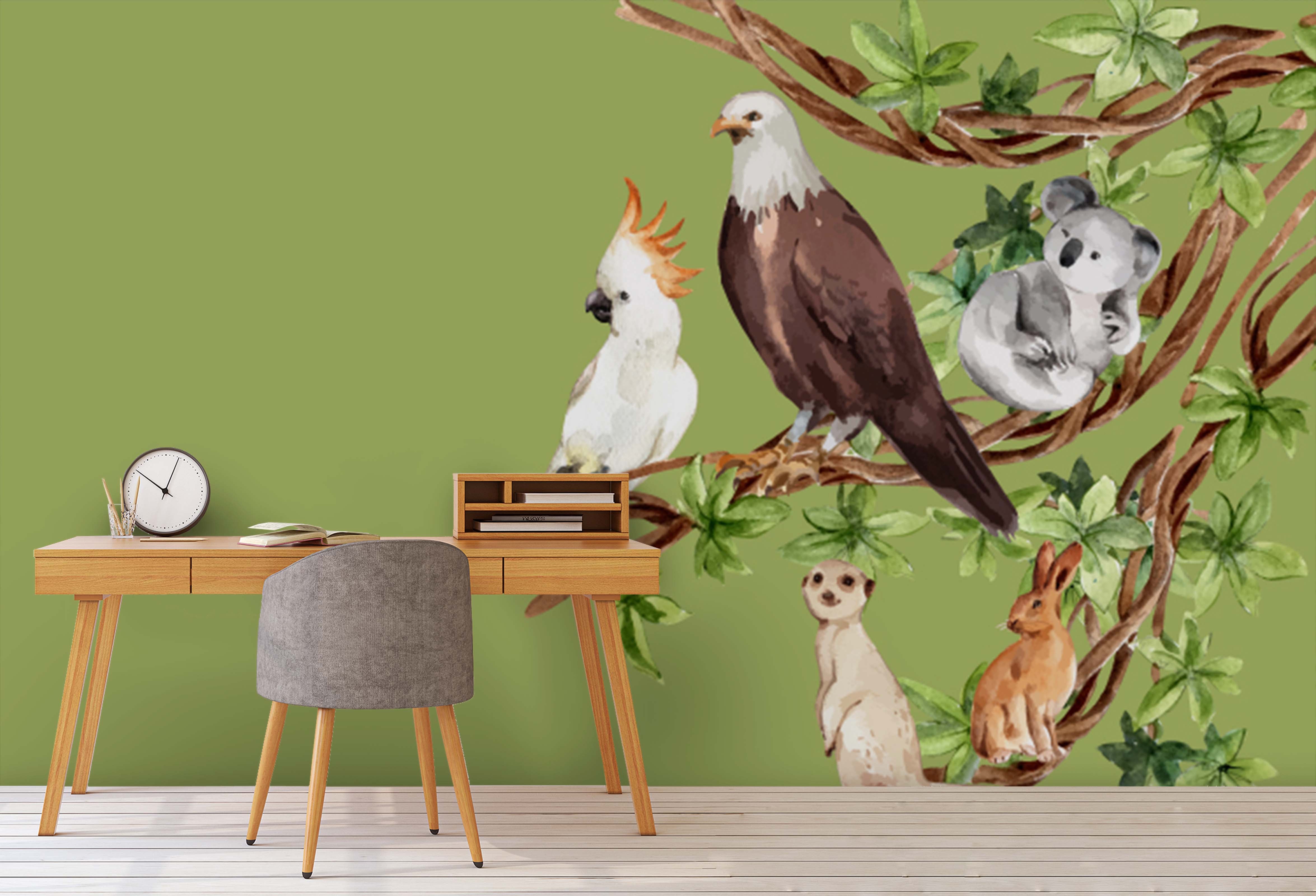 3D Animal Rattan Wall Mural Wallpaper A043 Lqh