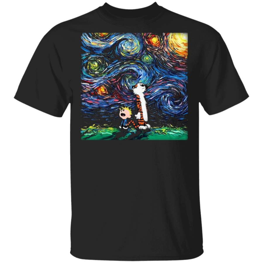 Boy And Tiger Starry Night Shirt