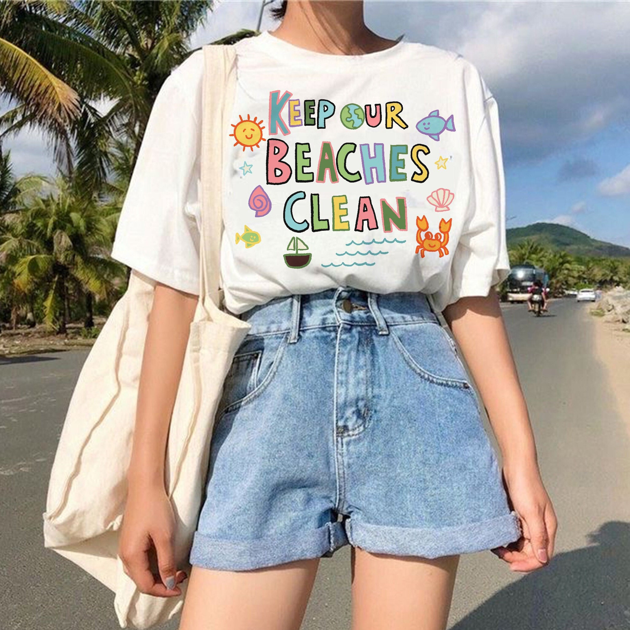 Aesthetic Summer T shirt, Retro Graphic Tee, Save the Planet Aesthetic tshirt, Beach tshirt, Trendy Ocean Tee, Vsco girl, Summer Surf tee