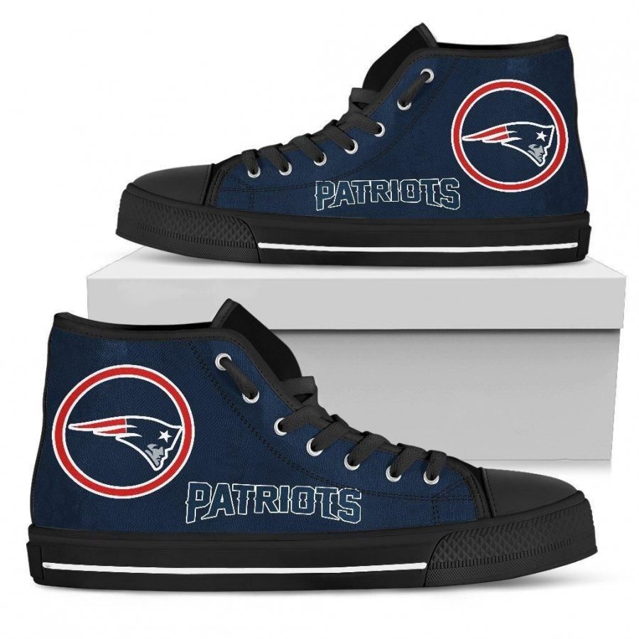 Circle Logo New England Patriots High Top Shoes #371