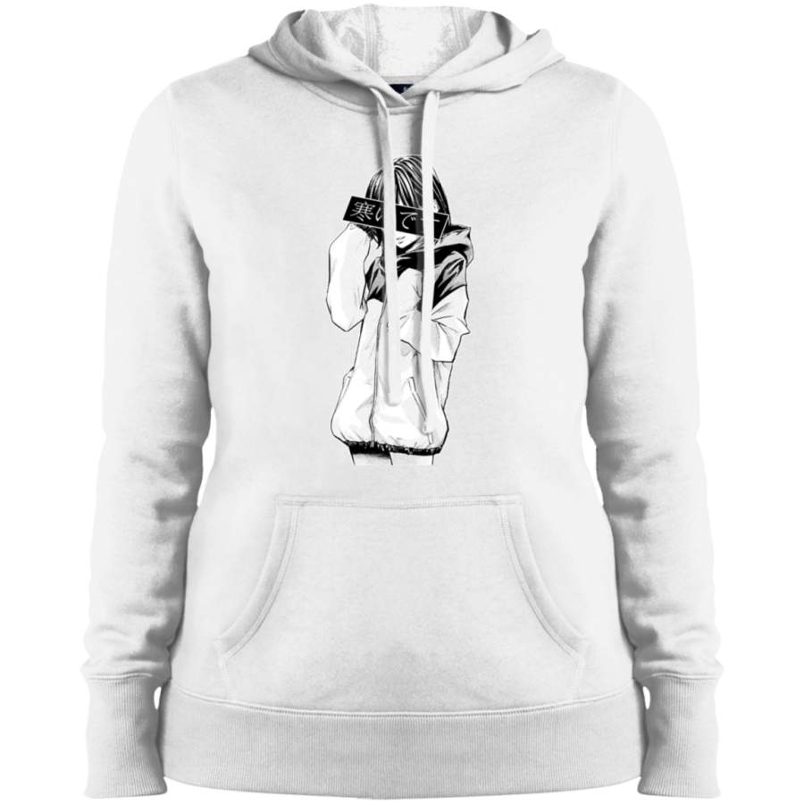 AGR COLD (Black and White) – Sad Japanese Aesthetic Ladies’ Pullover Hooded Sweatshirt