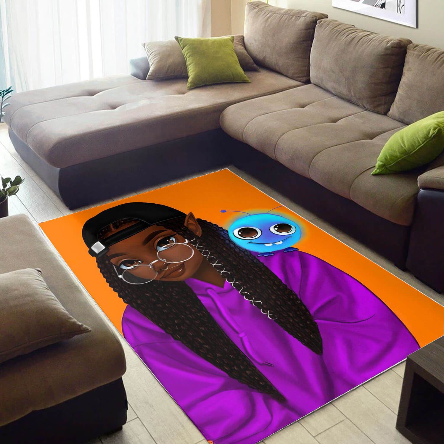 African American Rugs Pretty Afrocentric Lady African American Art Rug Modern African Themed Living Room BPS40730