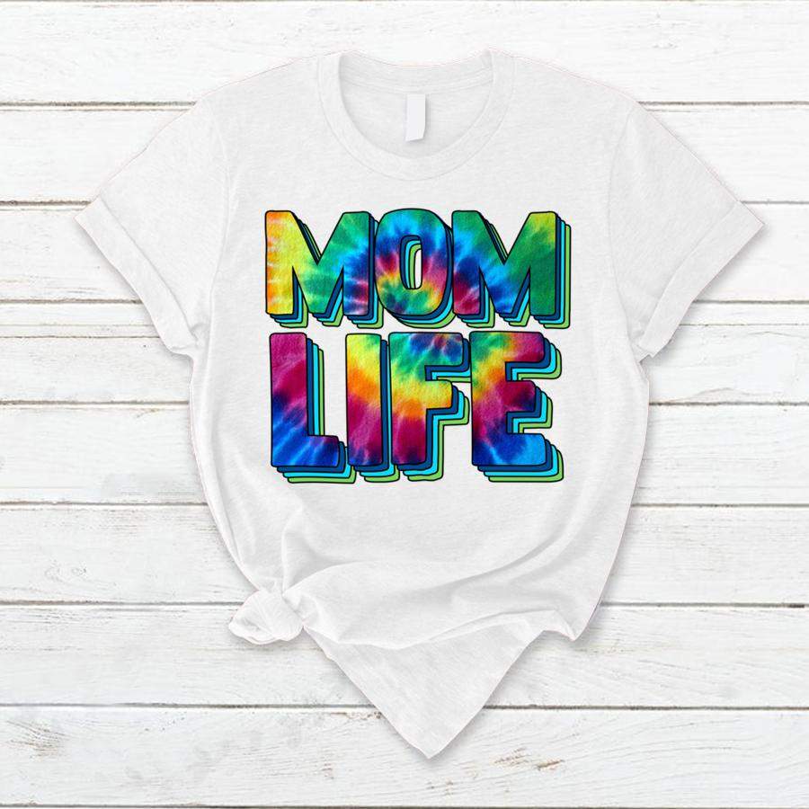 PERSONALIZED TIE DYE MOM LIFE SHIRT