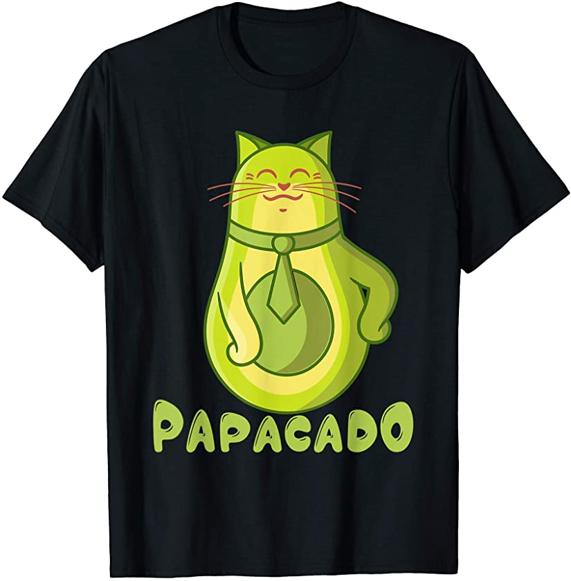 Papacado Funny Cat Kitten Father’s Day Avocado Gift T-Shirt