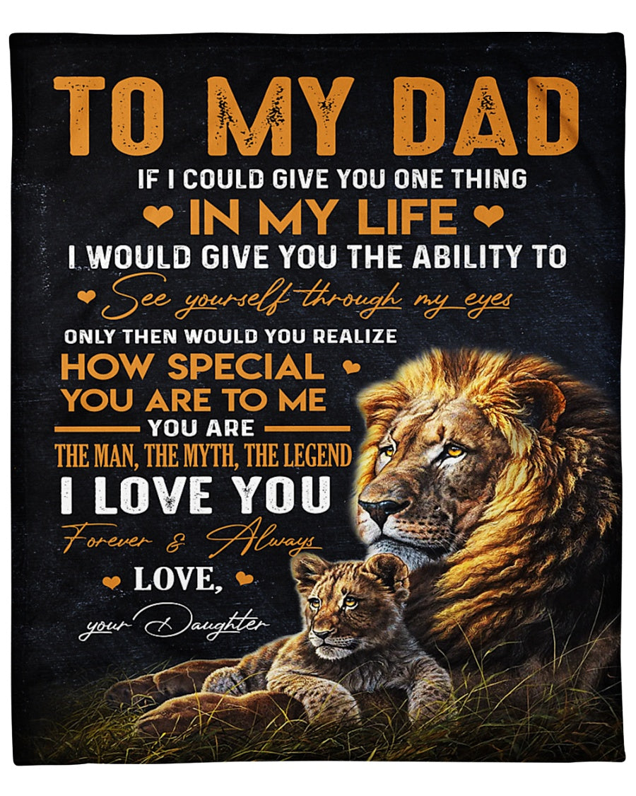 To My Dad, In My Life, Fleece Blanket Gift For Father Family Home Decor Bedding Couch Sofa Soft And Comfy Cozy