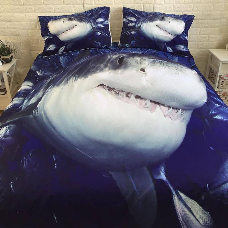 The Great White Shark 3D Duvet Soft Polyester Bedding Cover Set FREE SHIPPING