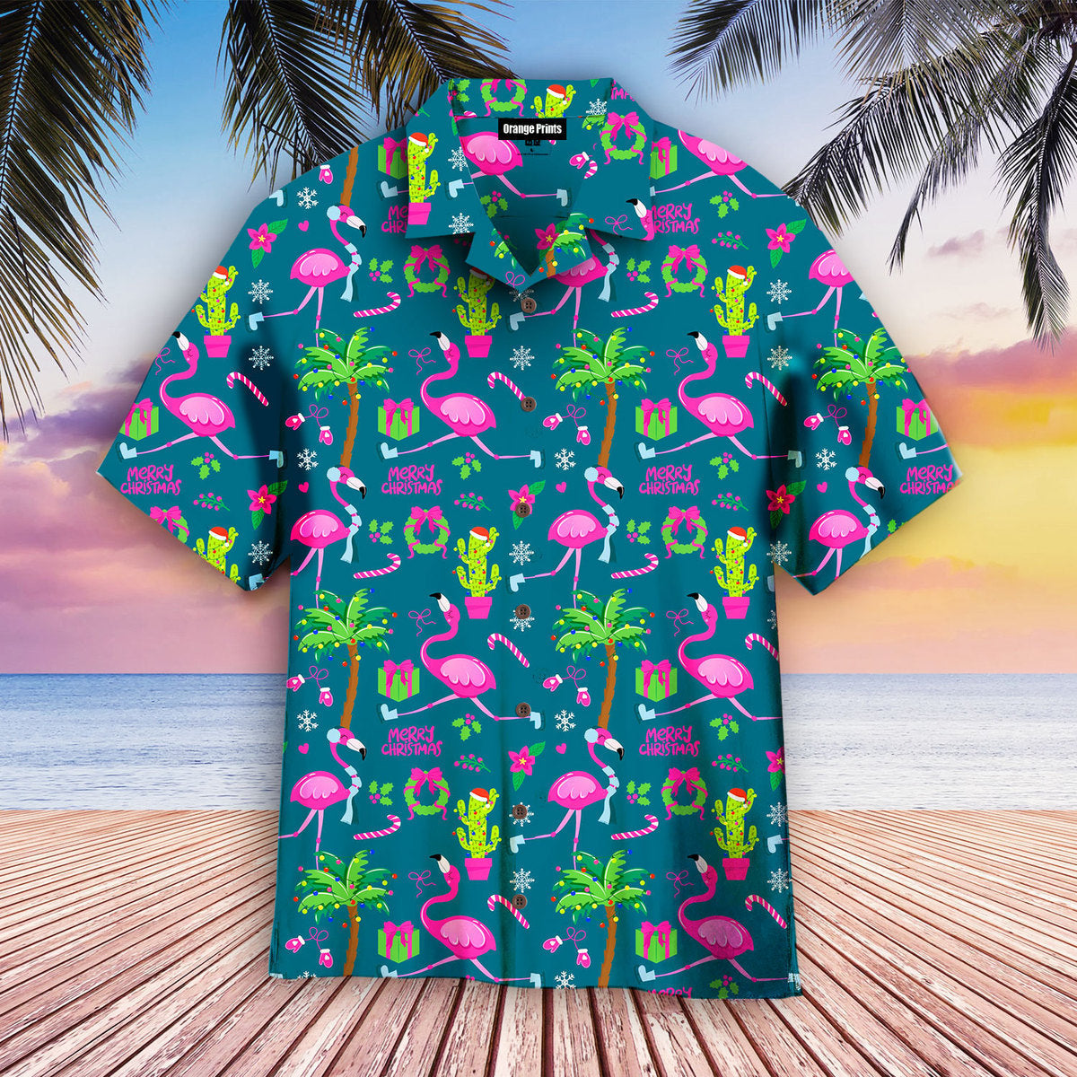 Santa Flamingo Christmas Hawaii Shirt For Men And Women Ha82747