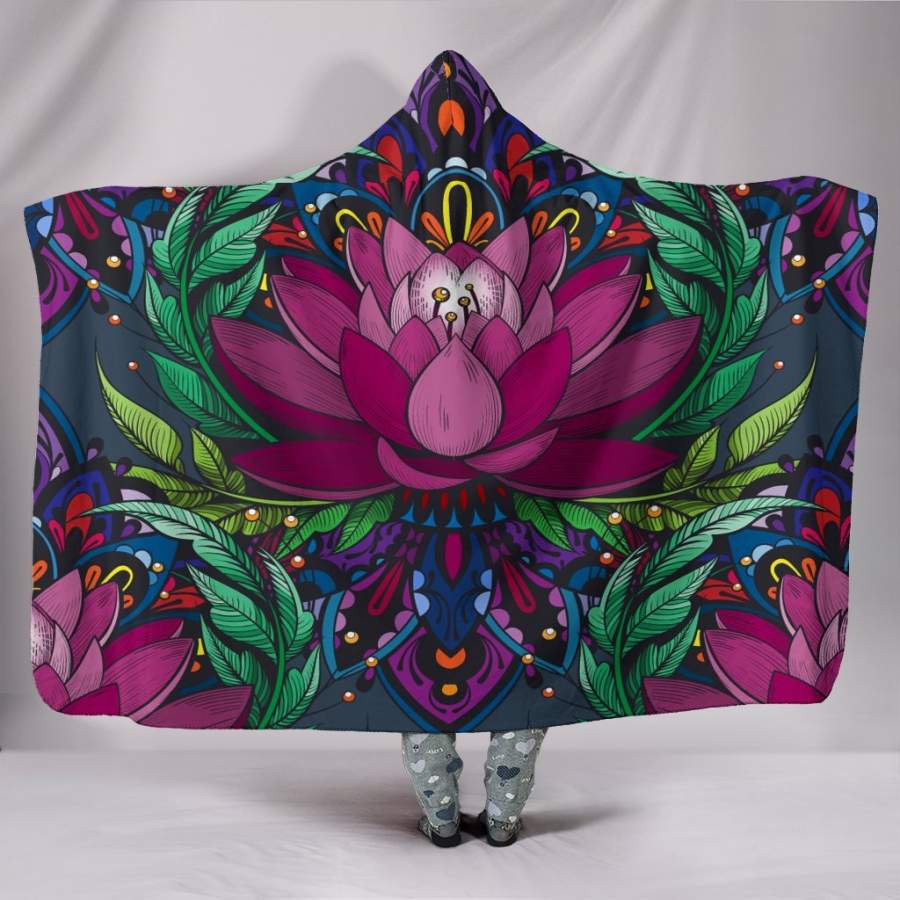 Lotus Flower Hoodie Blanket Christmas Gift Ideas