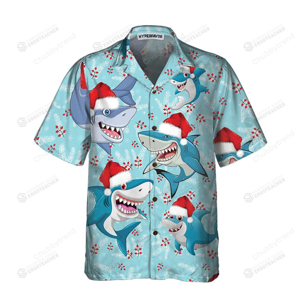 Merry Christmas Shark Santa Hat Hawaii Shirt Ha107270