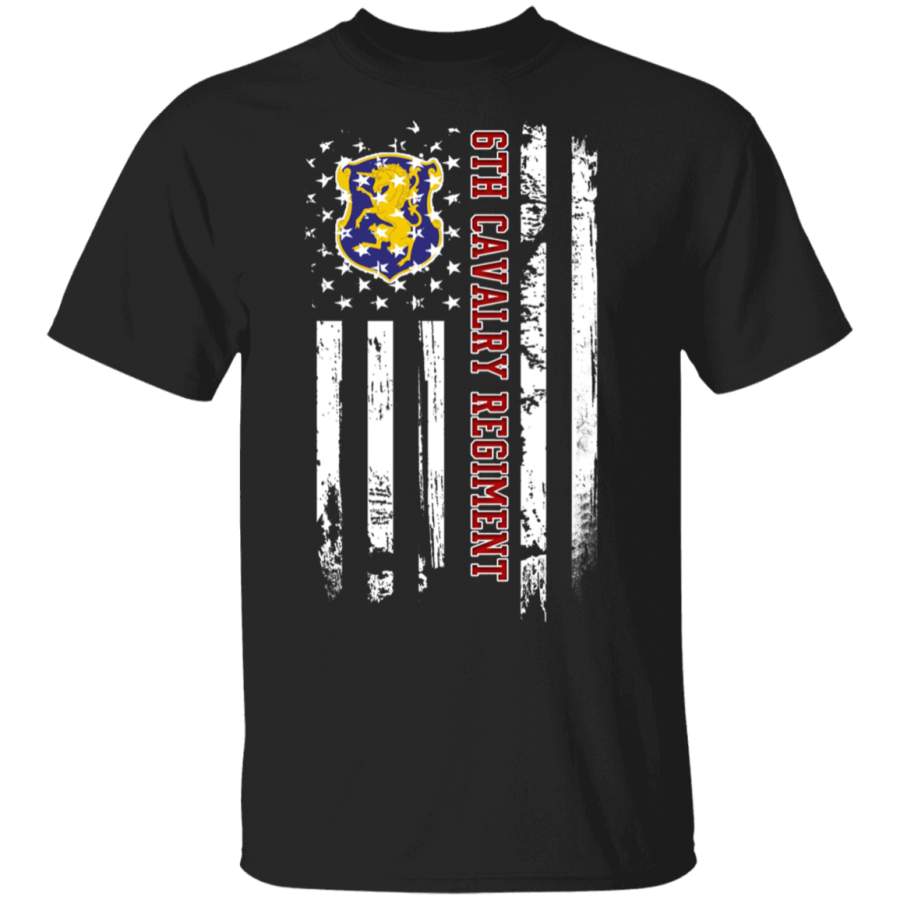 6th Cavalry Regiment Veteran American Flag Father’s Day Veteran’s Day Tshirt