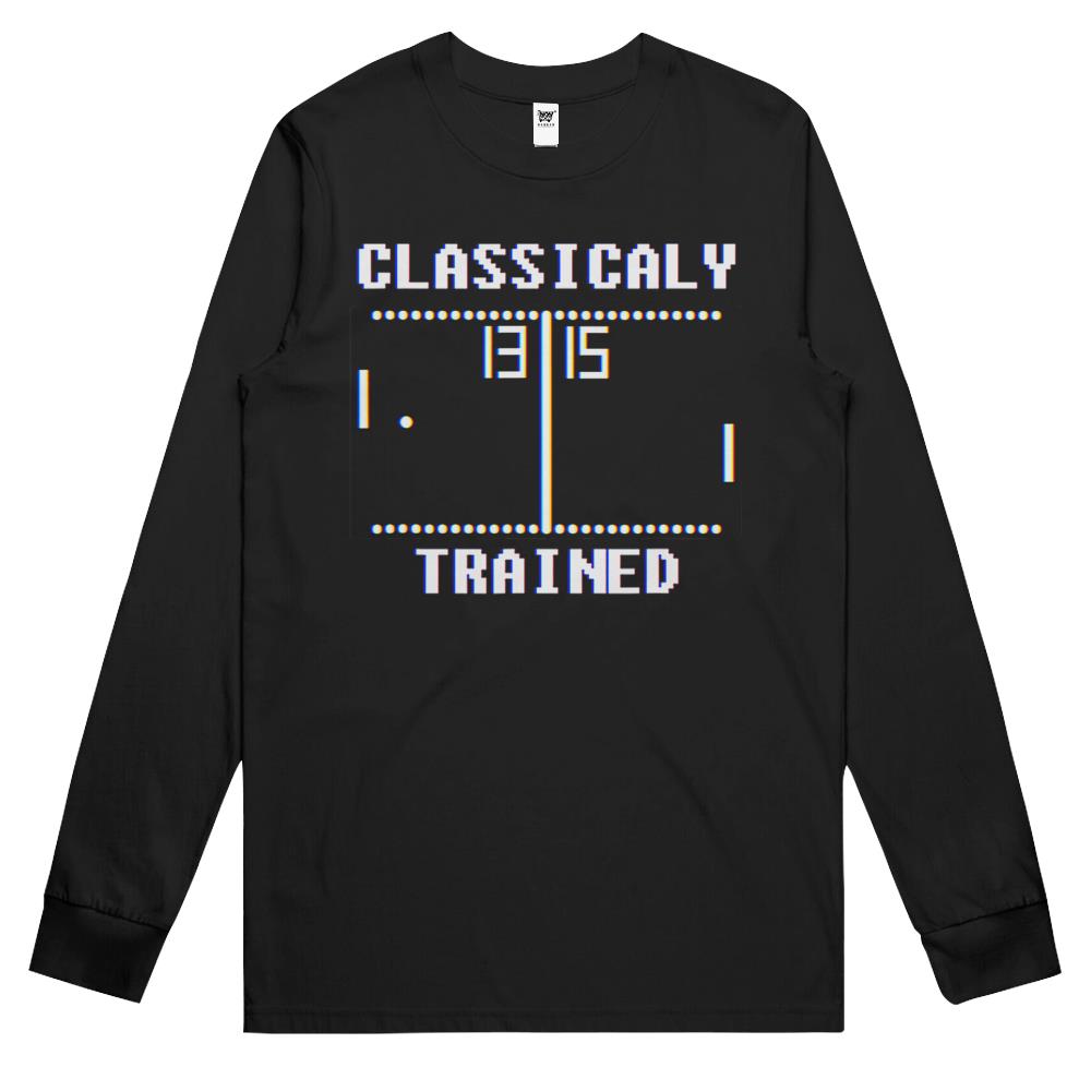 Classicaly Trained Retro Vintage Tennis Video Game Long Sleeve T Shirts