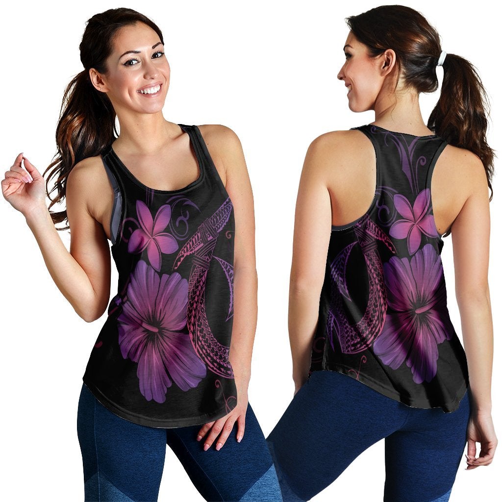 Hawaii Fish Hook Hibiscus Plumeria Polynesian Racerback Tank Pink Ah Ha18109