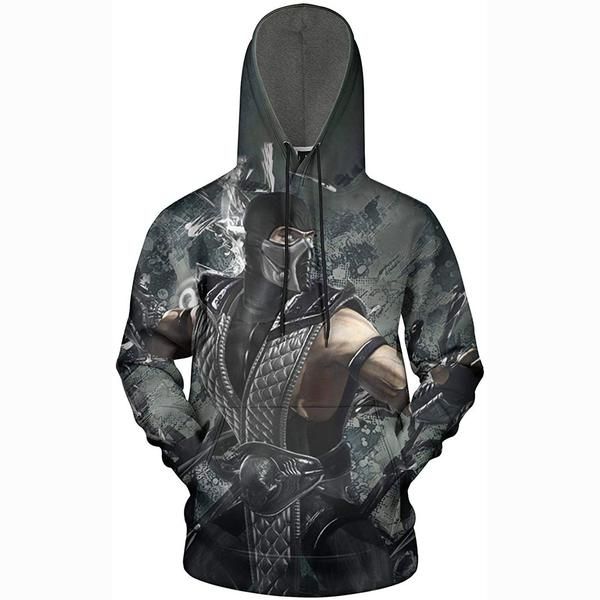 Unisex 3D Hooded Mortal Kombat Hoodie 3D All Over Print Hoodie, Zip-Up Hoodie