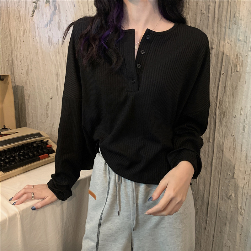 Yasuk Autumn Winter Summer Fashion Solid Casual T-Shirts Loose Pullover Women’s Long Short Sleeved Slim Tees Knitted Top Soft alx