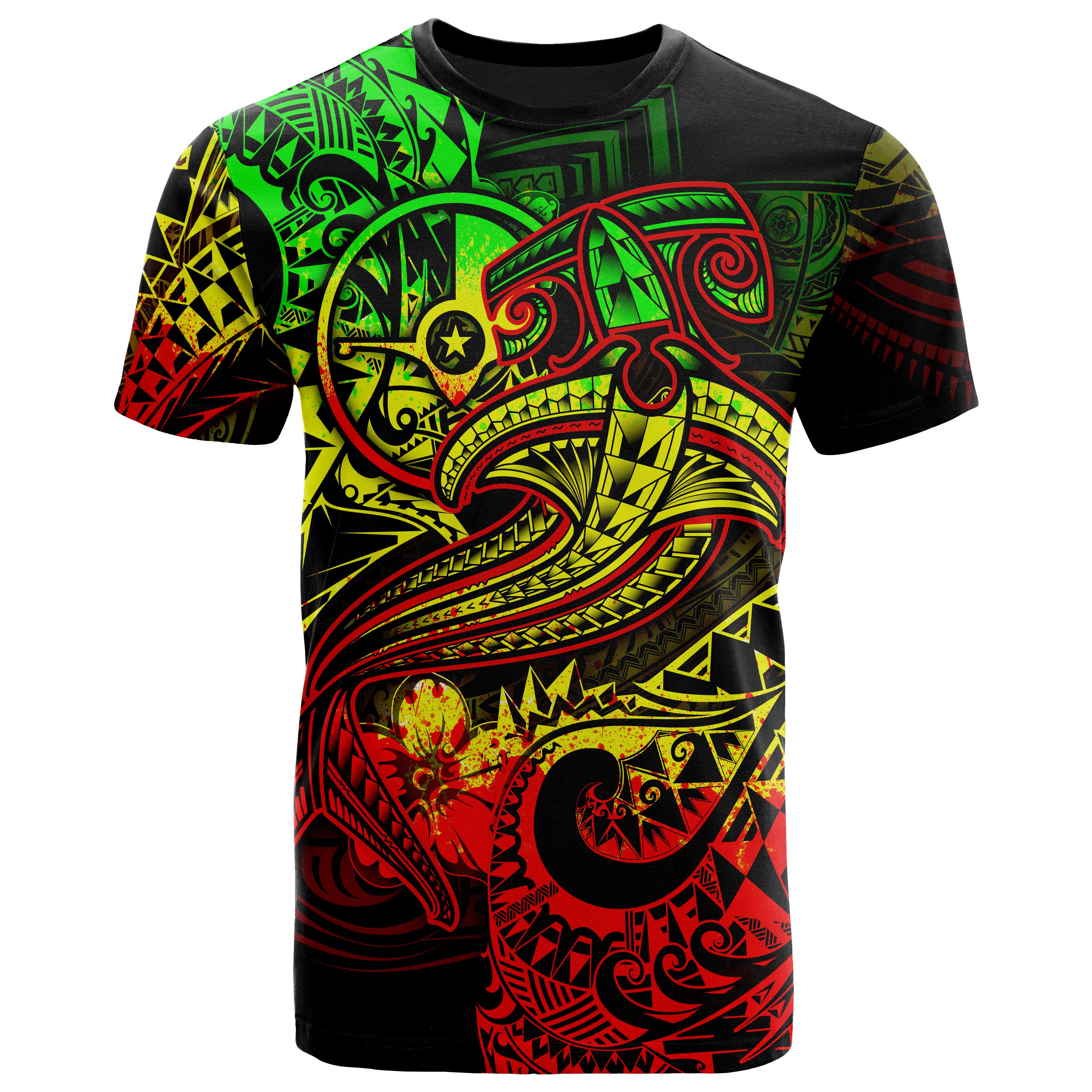 Yap T-Shirt  – Reggae Shark Polynesian Tattoo – BN18