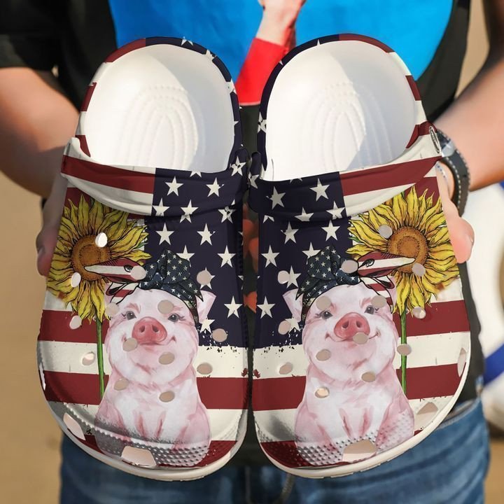 Pig American Flag Crocs Classic Clogs Shoes – Justbeperfect Shop