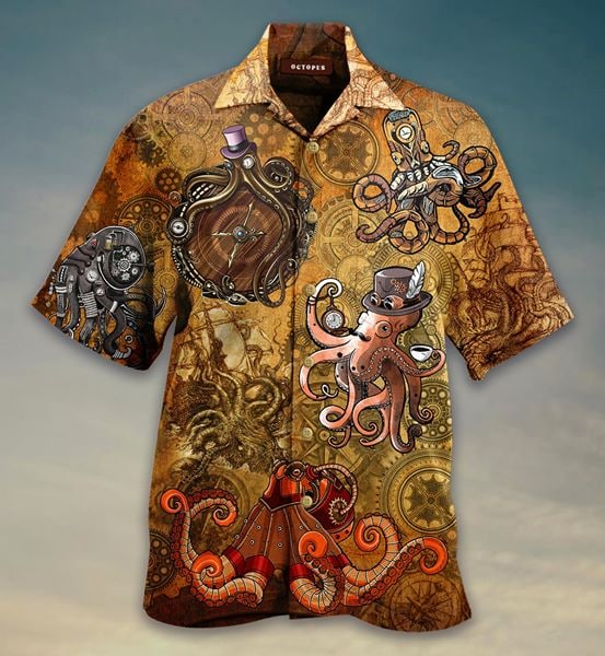 Steampunk Octopus Hawaiian Shirt Ha55317