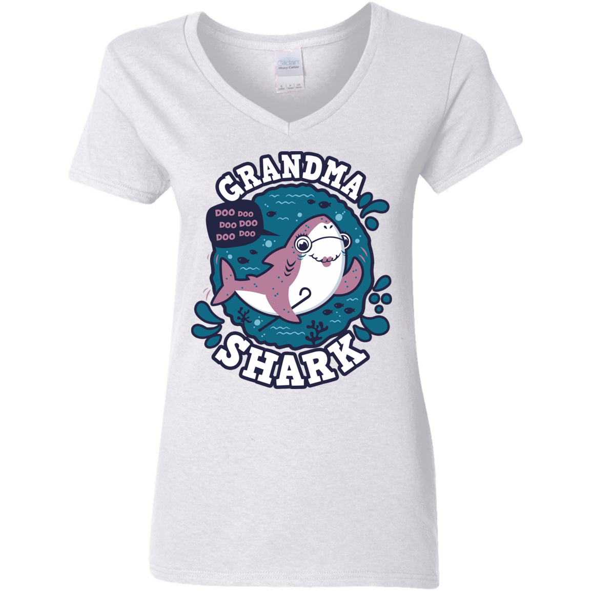 Shark Family Trazo – Grandma Women’S V-Neck T-Shirt