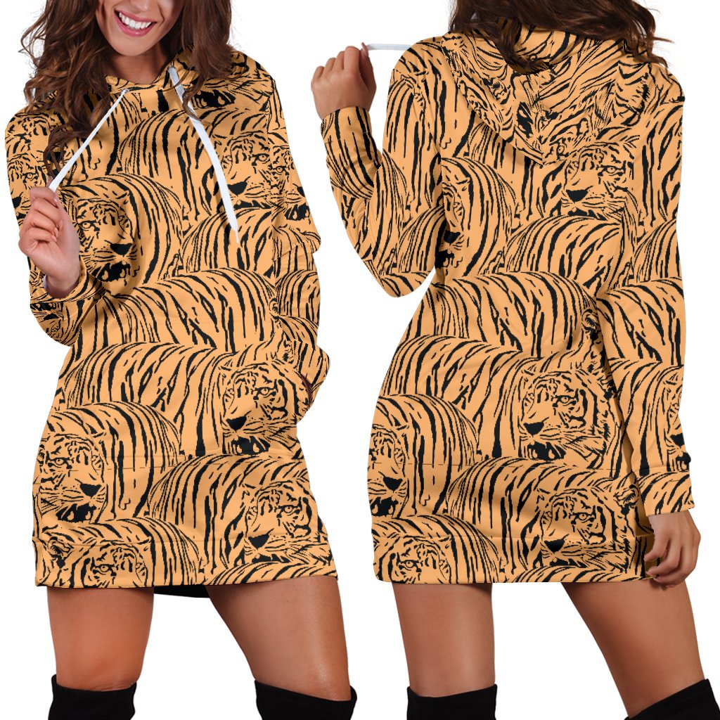 Bengal Tigers Pattern Women’S Hoodie Dress