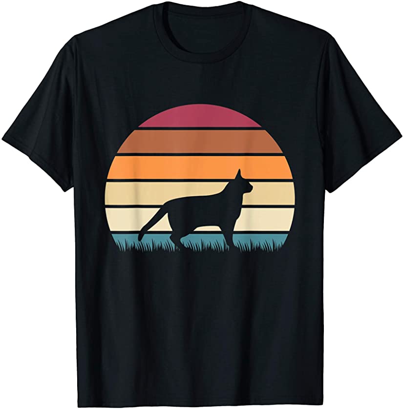 Retro Vintage Sunset Kitten Feline Pet Arabian Mau Cat T-Shirt