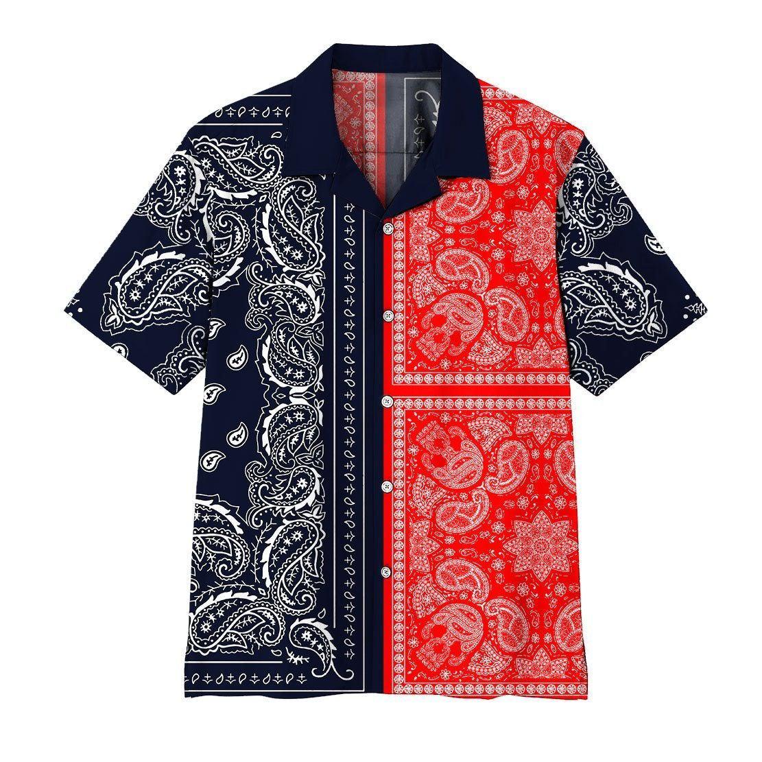 Two Paisley Bandanas Hawaii Shirt For Men Women Ha68331