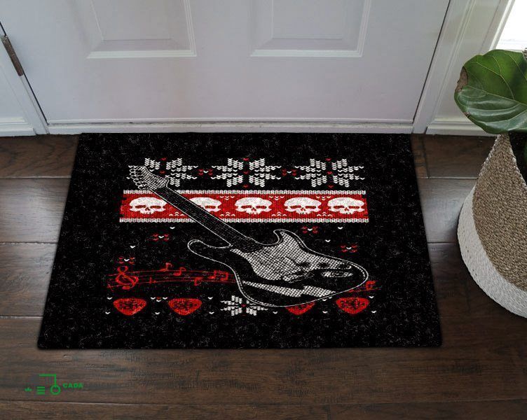 Ugly Christmas Sweater Guitar Home Decor Doormat – Welcome Mat – House Warming Gift