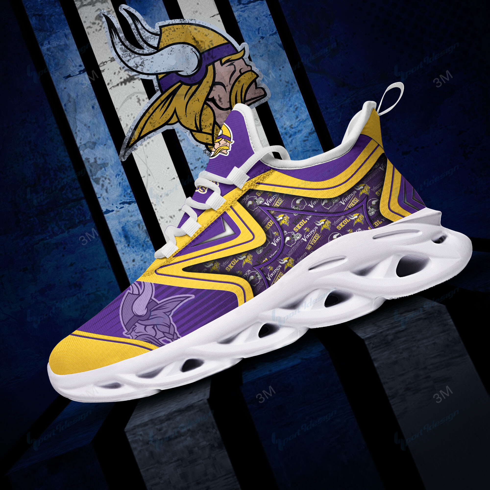 Minnesota Vikings Yezy Running Sneakers Bg904