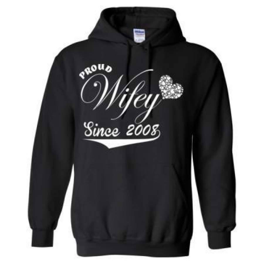 AGR Proud Wifey Since 2008 – Heavy Blend™ Hooded Sweatshirt